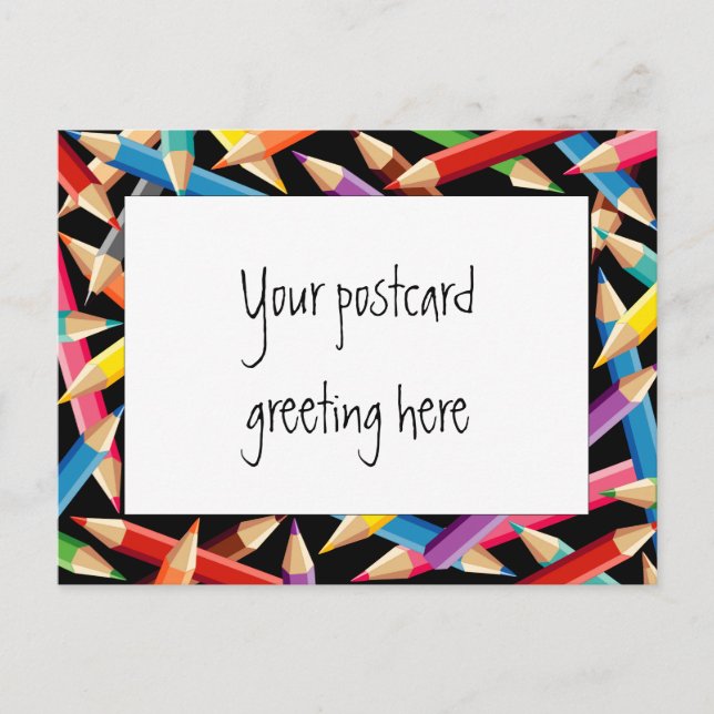 Helle Stifte Rahmen Postkarte (Vorderseite)