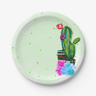 Helle Streifen Fiesta Sukkulenten Cinco de Mayo Pappteller