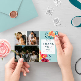 Helle Summer elegante Wedding "Danke" Card Save The Date