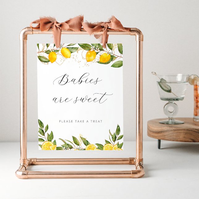 Helle Summer Lemon Babydusche Babys sind süß Poster (Von Creator hochgeladen)