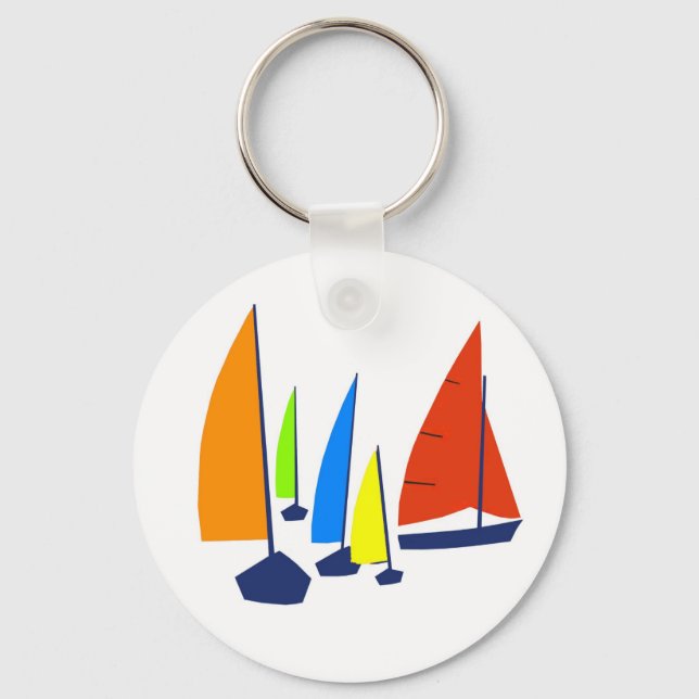 Helle Sunny Sailboote Schlüsselanhänger (Vorderseite)