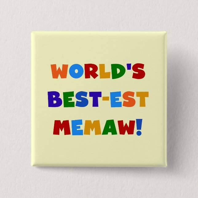 Helle T-Shirts des Gut-est Memaw der Welt Farb Button (Vorderseite)