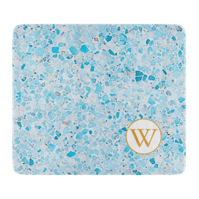 Helle Terrazzo-Steinschneidebrett Schneidebrett (Vorderseite)