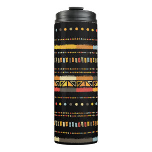 Helle Tribal Streifen Handgefertigte Muster Thermosbecher