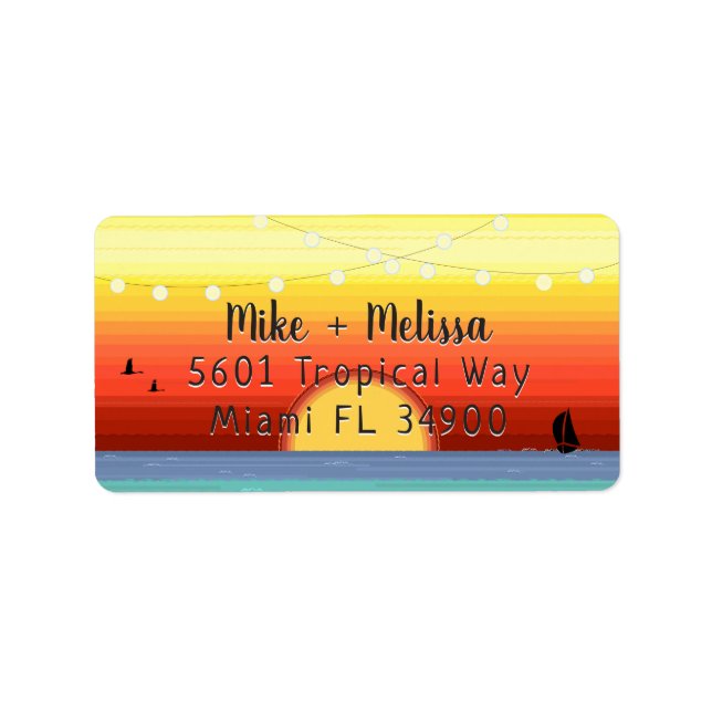 Helle Tropenleuchten Adressaufkleber (Vorne)