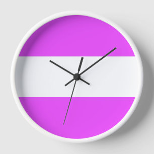 Helle tropisch rosa weiße Streifen Uhr