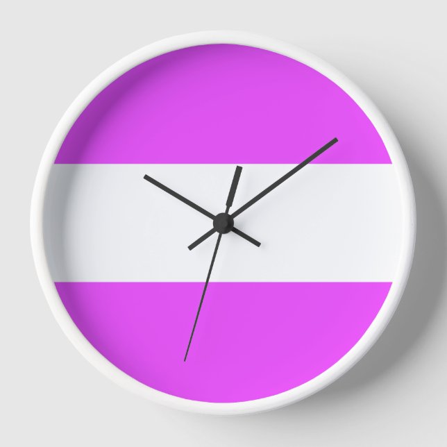 Helle tropisch rosa weiße Streifen Uhr (Vorderseite)