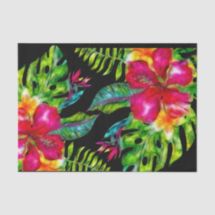 Helle tropische Blumen Hibiskus Blätter Luau-Party Seidenpapier