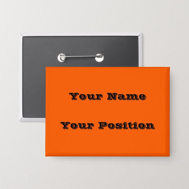 Helle True Orange Solid Color Button (Vorderseite/Rückseite)