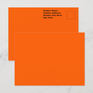 Helle True Orange Solid Color Postkarte
