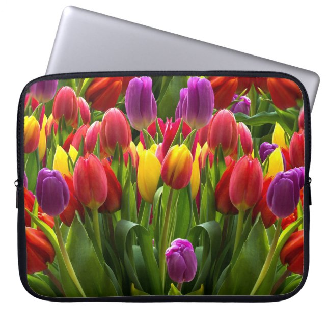 Helle Tulips Laptopschutzhülle (Vorderseite)