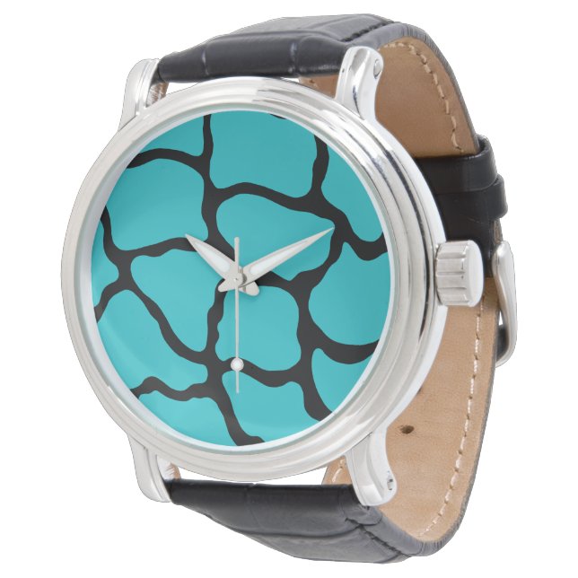 Helle Türkis Giraffe Watch Armbanduhr (Schrägansicht)