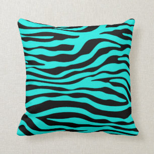 Helle Türkis Zebra Stripes Animal Print Kissen