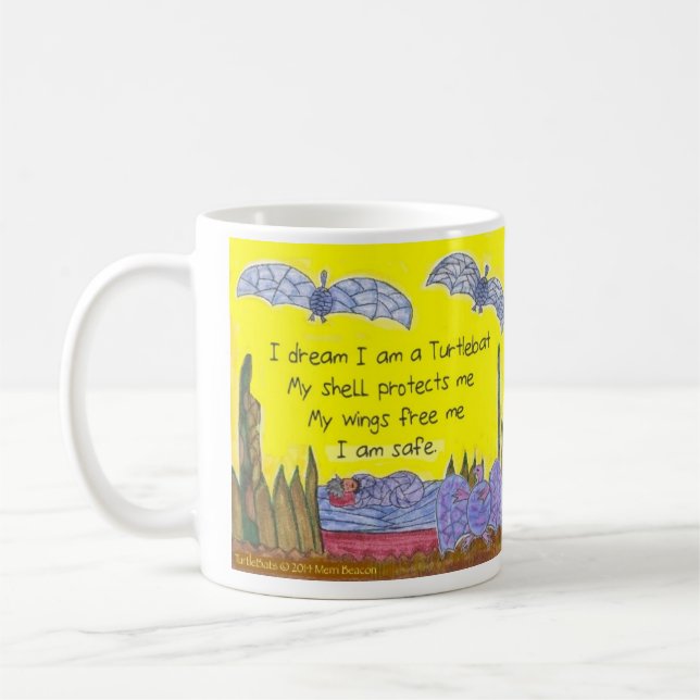 Helle turtlebats Gedicht-Tasse Kaffeetasse (Links)