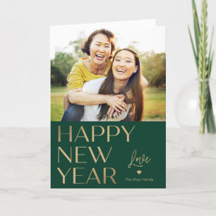 Helle Type Moderne Happy New Year Foto Card Feiertagskarte