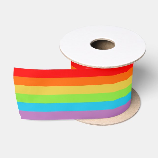 Helle und breite Streifen, Regenbogen gestreift Satinband (Spule)