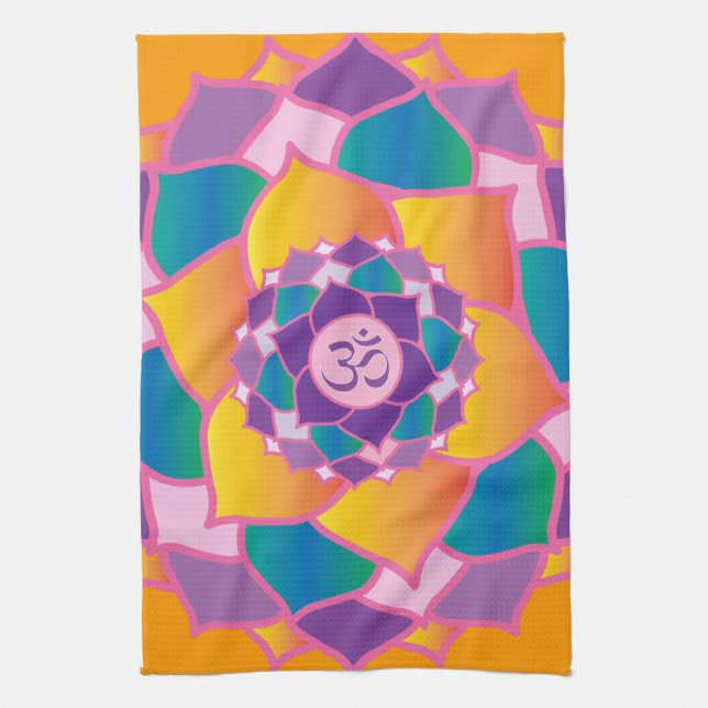 Helle und bunte Krone Chakra elegantes Yoga Handtuch (Vertikal)