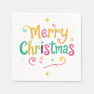 Helle und coole frohe Weihnachten Serviette
