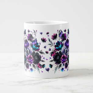 Helle und dunkle Blumenfantasie mit Schmetterlinge Jumbo-Tasse