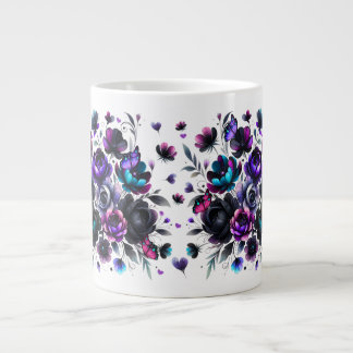 Helle und dunkle Blumenfantasie mit Schmetterlinge Jumbo-Tasse