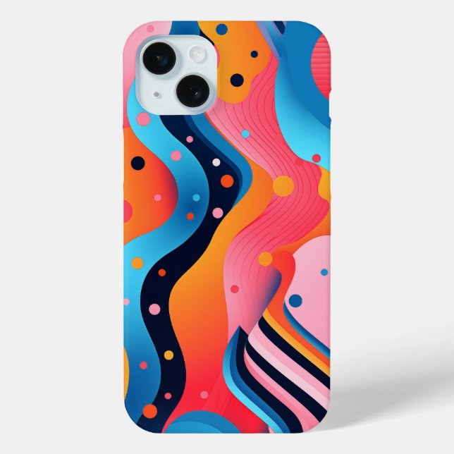 Helle und farbenfrohe abstrakte Formen mit Punkten Case-Mate iPhone Hülle (Rückseite)