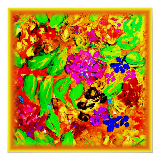 Helle und farbenfrohe Blume Kunst. Jetzt kaufen Poster (Vorderseite)
