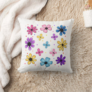Helle und farbenfrohe Blume und Schmetterlinge Kissen