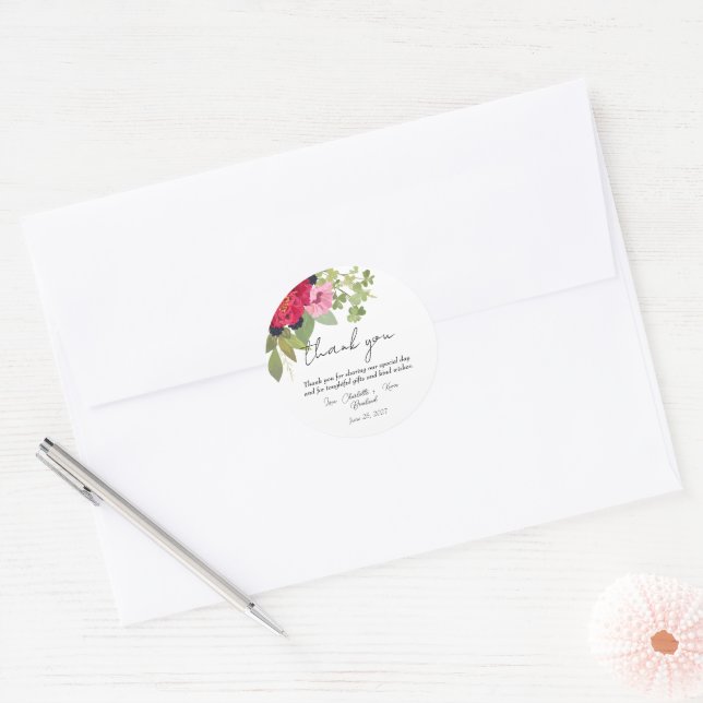 Helle und farbenfrohe Blumengarten Hochzeit Vielen Runder Aufkleber (Umschlag)