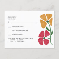 Helle und farbenfrohe Hochzeitserie RSVP und Detai