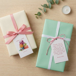 Helle und farbenfrohe Macaroonkuchen Geschenkanhänger