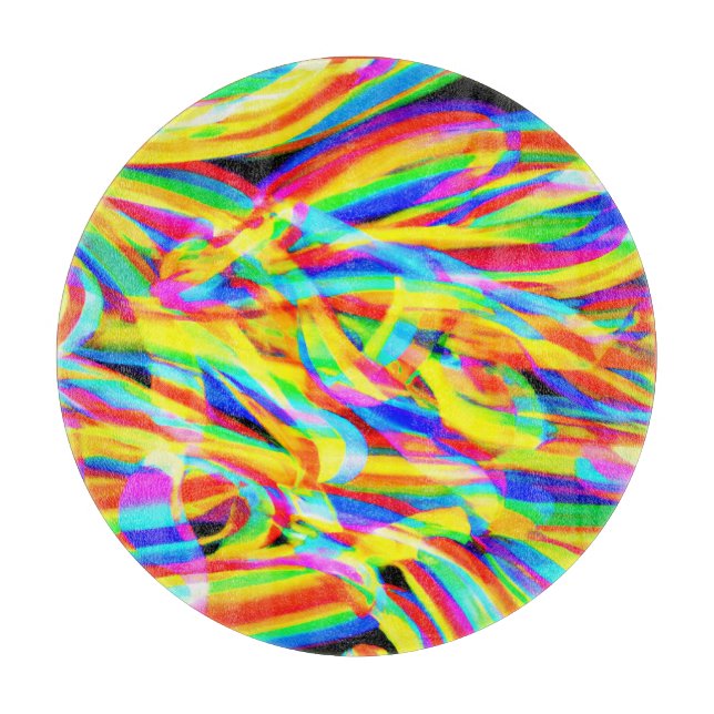 Helle und farbenfrohe Neonmuster Art Schneidebrett (Vorderseite)