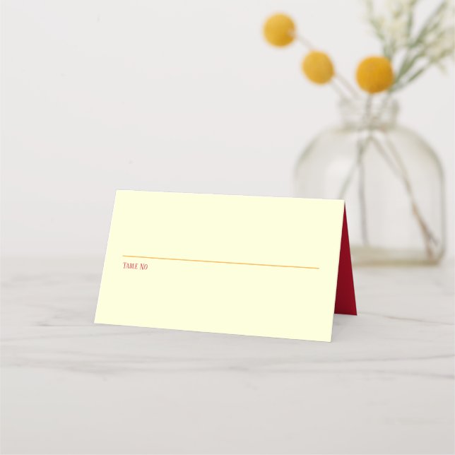 Helle und farbenfrohe Rosa- und Orangefarbene Hoch Platzkarte (Vorderseite)