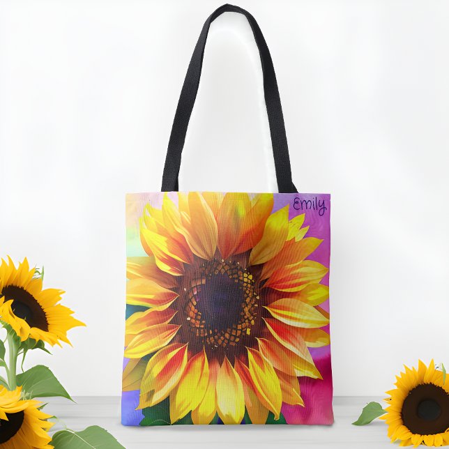 Helle und farbenfrohe Sonnenblumenbeutel Tasche (Nature's Bloom, Personal Gloom! 🌻👜)
