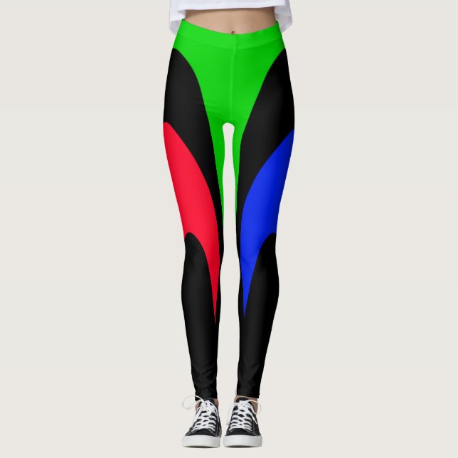 Helle und farbenfrohe Streifen Leggings (Vorderseite)