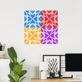 Helle und farbenfrohe Vier Herzen Poster