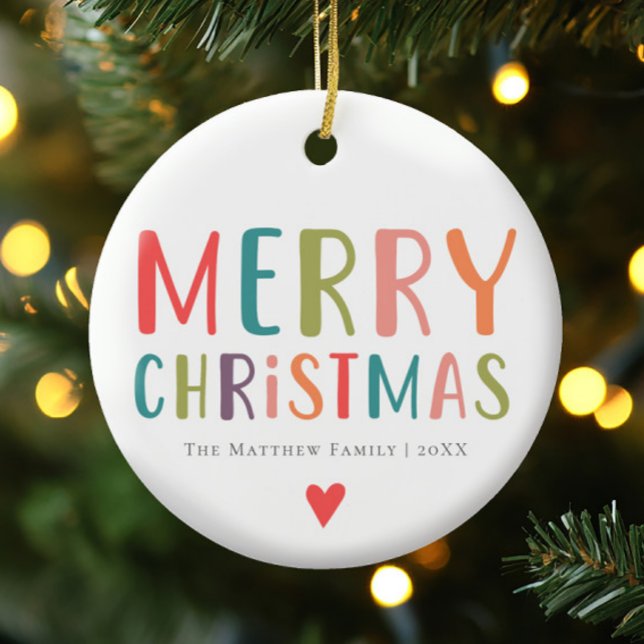 Helle und farbenfrohe Weihnachtsfamilie Keramik Ornament (Von Creator hochgeladen)