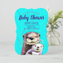 Helle und feine Aquamarine Otter Mama und Babydusc