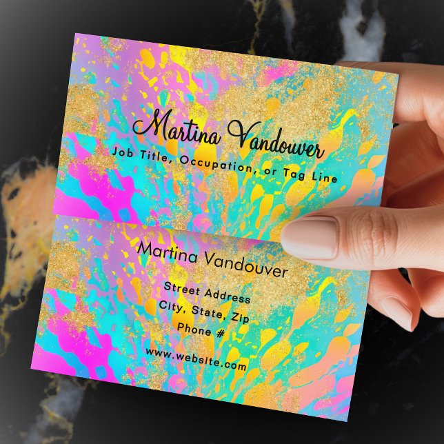 Helle und feine farbige Spritzer Visitenkarte (Bright and Bold Colorful Paint Splatters Business Card)