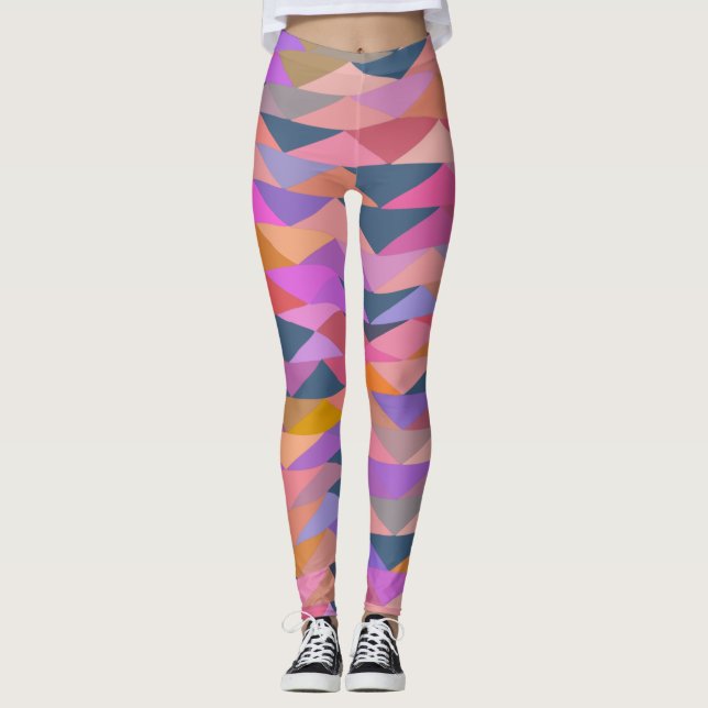 Helle und fette Abstrakte Dreiecke in lebhafter Fa Leggings (Vorderseite)