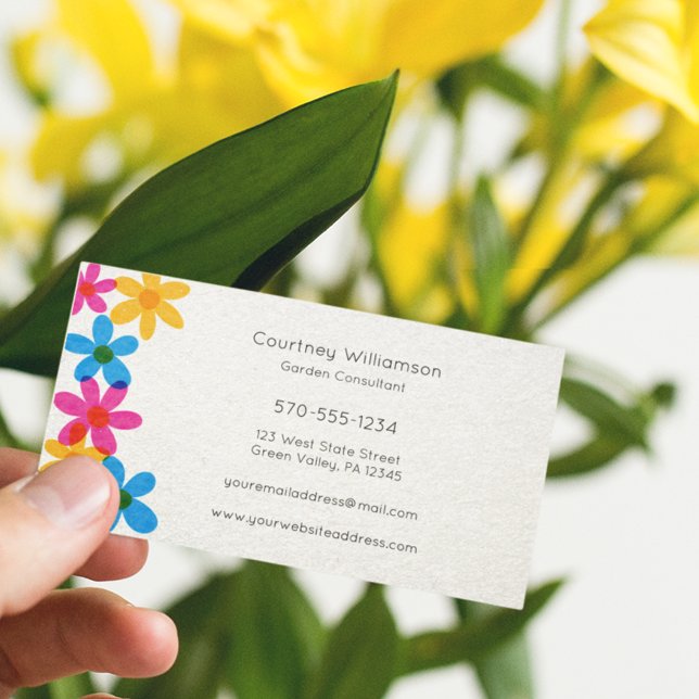 Helle und fette Hippie-Blume Retro Floral Visitenkarte (Von Creator hochgeladen)