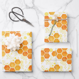 Helle und fette Honigwabe Geschenkpapier Set
