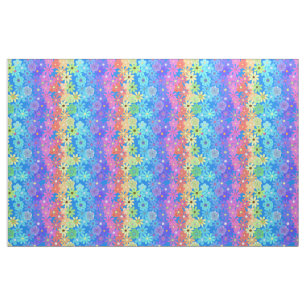 Helle und fette Rainbow-Hippie-Blume Stoff