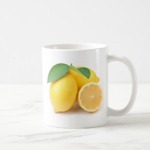 Helle und frisch gelbe Zitronen Kaffeetasse