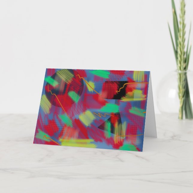 Helle und fröhliche Abstrakte Digital Art Blank Karte (Vorderseite)