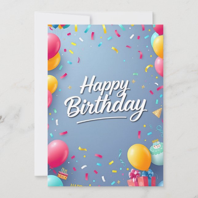 Helle und fröhliche Geburtstagwünsche! Einladung (Vorderseite)