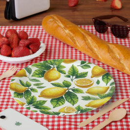 Helle und fröhliche moderne zesty Zitronen Pappteller
