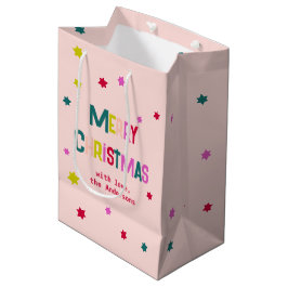 Helle und fröhliche Weihnachten Personalisiert Pin Mittlere Geschenktüte