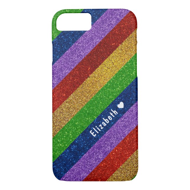 Helle und Funkelnd Regenbogen-Imitate Glitzer Stre Case-Mate iPhone Hülle (Rückseite)