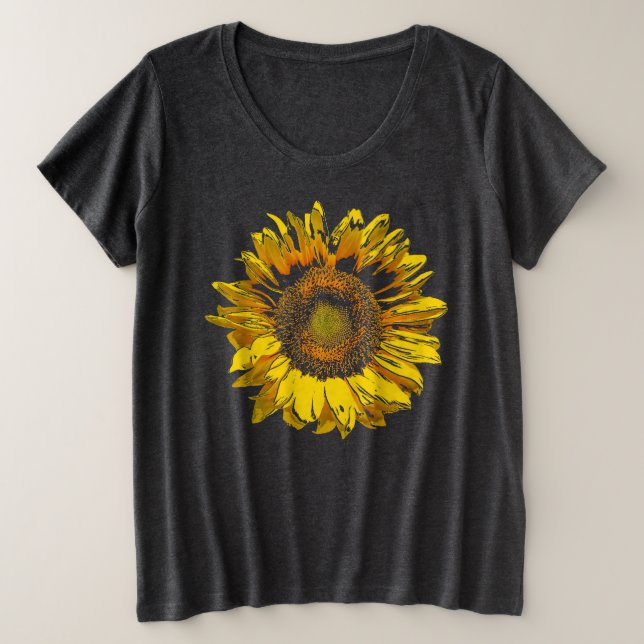 Helle und glorreiche Sonnenblume Große Größe T-Shirt (Design vorne)