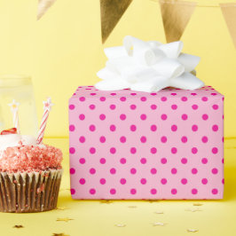 Helle und heiße rosa Polka-Punkte Geschenkpapier
